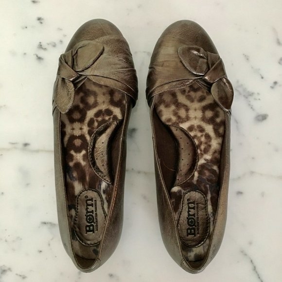 Børn "Molly" Metallic Bronze Ballet Flats 6.5 37 - Picture 2 of 9